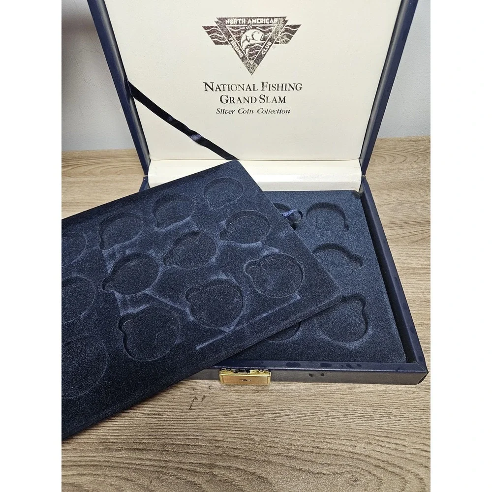 National Fishing Grand Slam Silver Coin Collection Display Storage Box Case...